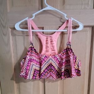 Pink halter top swimsuit
